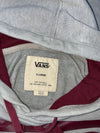 Vans Grey Classic Logo Hoodie – Maroon Print & Lined Hood (XL)