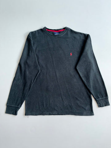 Polo Ralph Lauren Black Waffle Knit Thermal – Red Pony – (L)