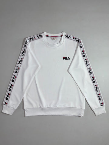 Fila Taped Sleeve Crewneck Sweatshirt – White (M)