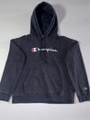 Champion Embroidered Script Logo Black Hoodie – (M)