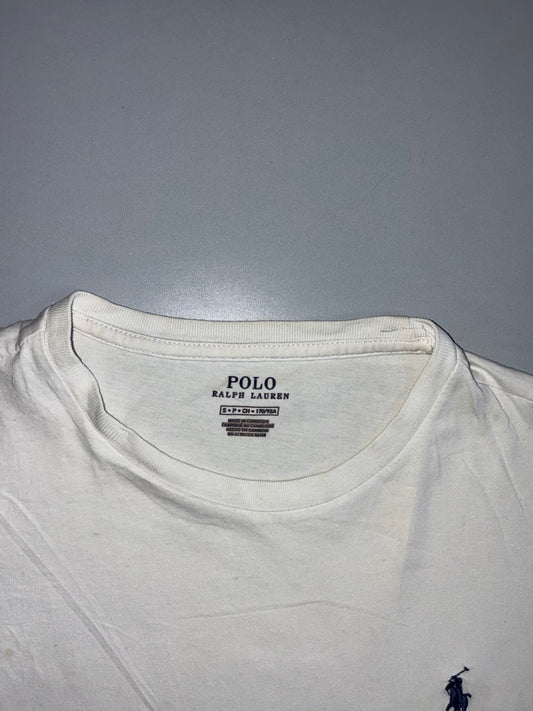 Polo Ralph Lauren Classic Crew Neck Tee | Navy Pony Logo | White (S)