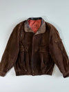 Munper Spain Two-Tone Suede Bomber Jacket (2XL)