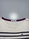 Lacoste Breton Stripe Long Sleeve Top – White & Navy (M/L)