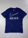 Nike "Just Do It" Swoosh Tee – Navy Blue Graphic Crewneck (XL)