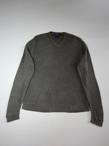 Polo Ralph Lauren V-Neck Cotton Sweater – Grey  (2XL)