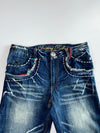 Sheng Yue Han Dragon Embroidered Baggy Jeans (W:30 |L:44)