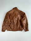 Vintage Tan Brown Leather Oversized Bomber Jacket (2XL)
