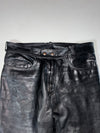 Vintage Louis Cafe Racer Black Leather Motorcycle Pants (W:34) (L:43)
