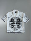 Y2K No Boundaries Dual Dragon Chain Print Camp Collar Shirt (XL/2XL)