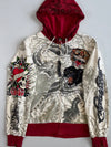 Vintage Y2K Ed Hardy by Christian Audigier Full Rhinestone Tattoo Graphic Zip Hoodie (L)
