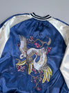 ZVintage Japanese Sukajan Bomber Jacket - Embroidered Cranes & Sakura (L)