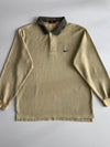 Nike Apparel Beige Long Sleeve Polo with Contrast Collar (L)