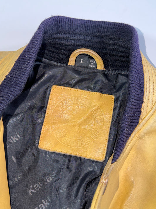 Kawasaki “Ninja ZX-7R World Assault” Scott Russell Racing Varsity Jacket  Pure Leather mid-1990s (M/L)