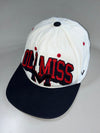 Ole Miss (Rebels) Cap – White/Navy Zephyr Snapback (Adjustable)