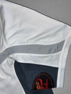 Adidas White and Grey Three Stripe Training Jersey (L)