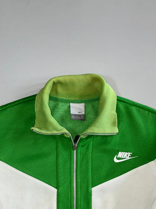 Nike Green & White Colorblock Track Jacket (XS)