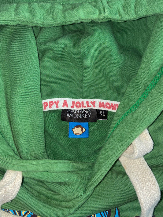 Banana Monkey Green Graphic Hoodie (M)
