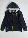 Monster Energy Black Zip-Up Hoodie with Grey Fleece Lining (S)