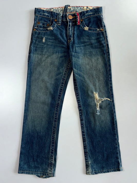Vintage Japanese Denim Heavy Distressed Straight Jeans(W:30 |L:38)