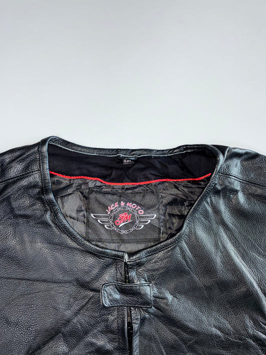 Jack & Moto Tactical Leather Biker Vest (3Xl)
