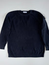 Stone Island Black Ribbed Knit Crewneck Sweater with Sleeve Badge (2XL)