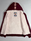 Roots Athletics Burgundy Sherpa-Lined Zip-Up Hoodie (M)