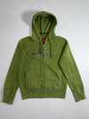 Top Girl Script Embroidered Zip Hoodie – Olive Green (S)