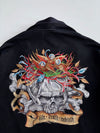 LA Ink Knightsbridge Rose Dagger Embroidered Black Zip-Up Track Jacket With Detachable Cap (S)