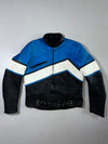 Blue-White-Black Tri-Color Racing Padded Jacket (S)