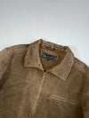 Vintage Santa Barbara Polo Brown Canvas Zip-Up Work Jacket Furr inside (XL)
