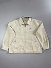 Vintage Lacoste Harrington Jacket – Beige Canvas Zip-Up (2XL)