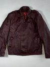 Vintage 80s Leather Jacket – Oxblood Burgundy – Epaulette Collar (M)