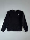 Nike Essential Basic Crewneck Sweatshirt Black, Mini Swoosh (S)