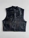 Paulgos Genuine Leather Vest  Black (L)