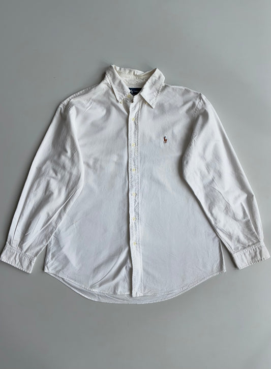 Polo Ralph Lauren White Oxford Button-Up Shirt Custom Fit Pony Logo (Xl)