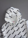 Supreme Box Logo Repeat Hoodie White Black Allover Print (M)