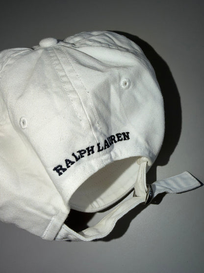 ZIconic*Polo*Ralph*Lauren Polo Bear Embroidered White Cap (Adjustable Fit)
