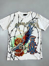 Vintage Christian Audigier Est. 1958 Barbed Wire Rose Rhinestone Graphic Tee (M)