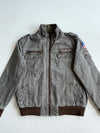 5th Street Jeans Sherpa Lined Military Bomber Jacket – Washed Grey (L)