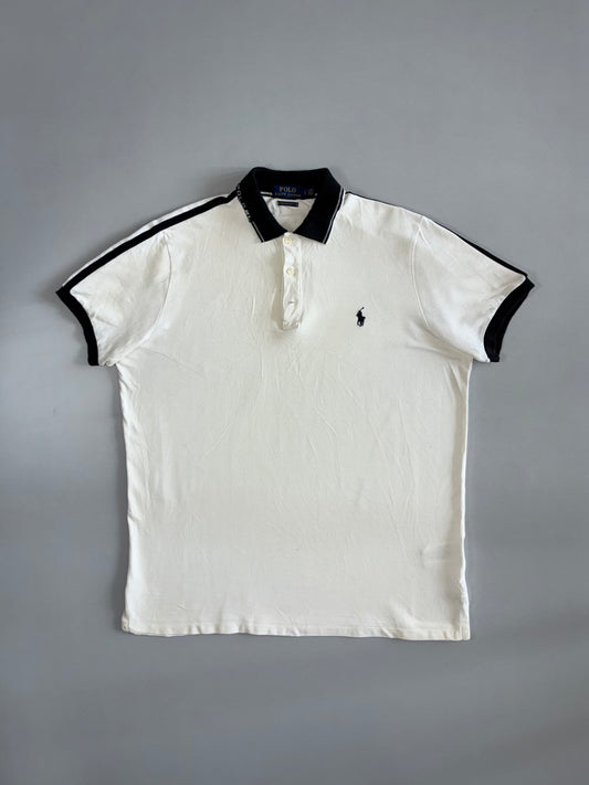 Polo Ralph Lauren | Contrast Trim Pique Polo | White & Navy (XL)