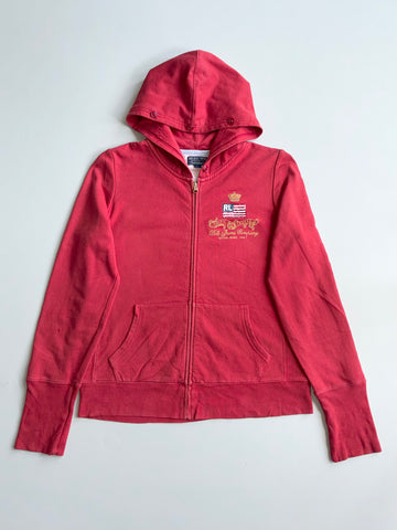 Polo Jeans Co. Ralph Lauren Crest Logo Zip Hoodie – Red (M)
