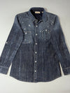 Vintage DKNY Jeans Distressed Bleach Splatter Denim Shirt Women’s (S)