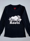 Roots Canada Beaver Logo Cotton Long Sleeve T-Shirt Black (XS)