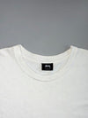 Stussy Pink Script Logo Line of People Figures Outline Graphic White Cotton T-Shirt (XL)