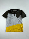 Eider Colour Block Polo with Chest Pocket – Olive Grey Yellow (L)