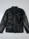 AJS Distressed Black Leather Belted Field Riding Jackets Jacket ( Xl/2XL)
