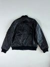 Vintage Black Leather MA-1 Bomber Jacket (L)