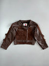 Ro Vintage Leather & Suede Fringe Moto Womens Jacket (M/L)