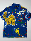Pharrell Williams x Adidas “Human Race” Graphic Camp Shirt — Blue Multi (M)
