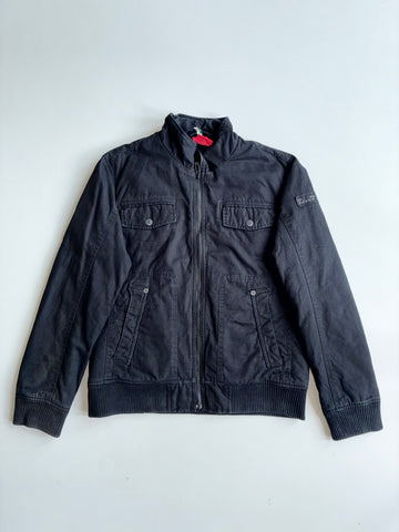 EDC by Esprit Black Canvas Utility Bomber Jacket (L)